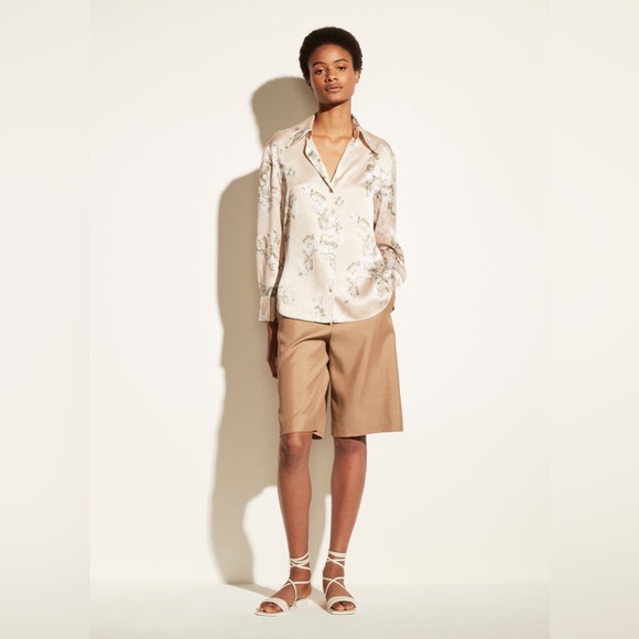 NWT $345 Vince Hazy Blossom Collared Silk Blouse - Picture 1 of 8